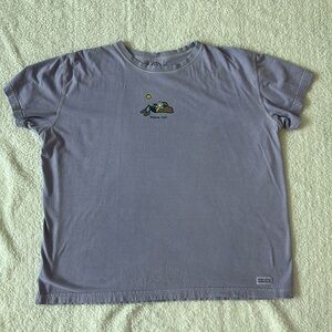 Life Is Good XL Purple Tee Shirt - Outdoors/Rock “Peace out.”